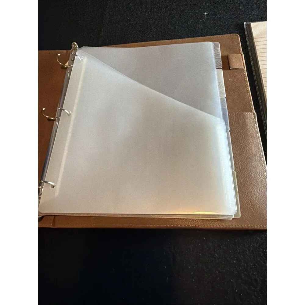 Stationery Bundle - Brown Clipboard Portfolio Folio & Clear Floral Tab Dividers